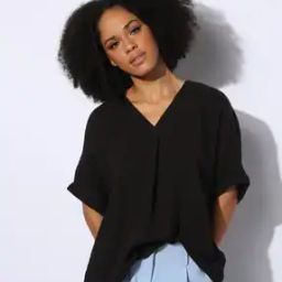 Relaxed Fit V-Neck Top-image-41