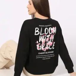 Women Typographic Print Regular Fit Sweatshirt-image-104