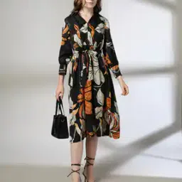 Women Floral Print A-Line Dress-image-92