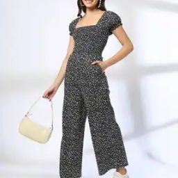Women Floral Print Cotton Jumpsuit-image-71
