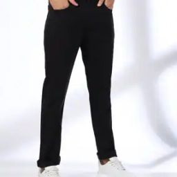 Men Flat-Front Slim Fit Trousers-image-64