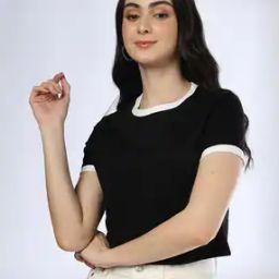 Women Round-Neck Slim Fit T-Shirt-image-3