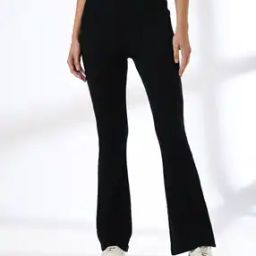 Women Ribbed Flared Track Pants-image-55