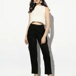 Women Tapered Fit Pleated Pants with Insert Pockets-image-10