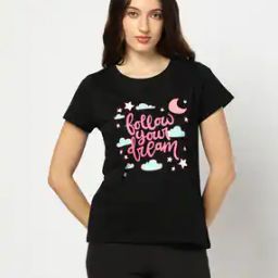 Women Graphic Print Regular Fit Crew-Neck T-Shirt-picture-39