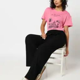 Women Ribbed Relaxed Fit Pyjamas-image-32