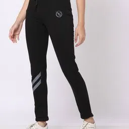 Women Straight Track Pants with Contrast Stripes-image-34