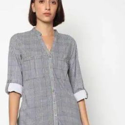 Checked High-Low Shirt-image-61