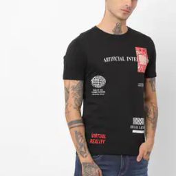 Typographic Print Crew-Neck T-shirt-35