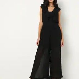 Jumpsuit with Ruffled Overlay-image-1