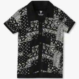 Boys Paisley Print Regular Fit Shirt-image-80