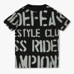Boys Typographic Print Boxy Fit Crew-Neck T-Shirt-picture-36