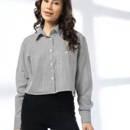Women Striped Relaxed Fit Shirt-image-19