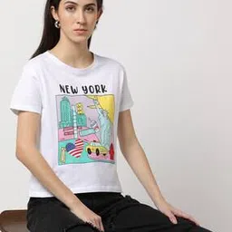 Graphic Print Crew-Neck T-Shirt-image-93