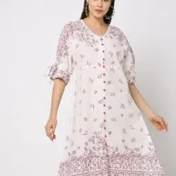 Floral Print A-Line Dress-image-93