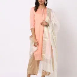 Checked Dupatta with Fringes-10