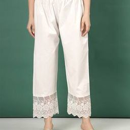 Women Palazzos with Floral Lace Hem-picture-36
