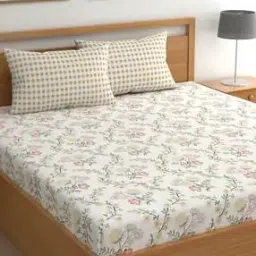 210 TC Floral Print King-Size Bedsheet with Pillow Covers-image-98