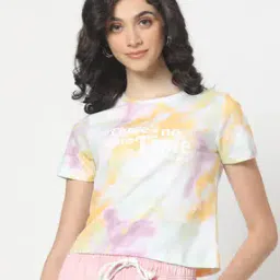 Women Tie & Dye Regular Fit Round-Neck T-Shirt-image-88