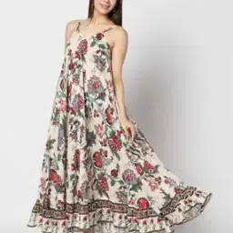 Floral Print Tiered Dress-image-32