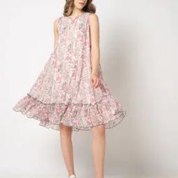 Floral Print Fit & Flare Dress-image-44