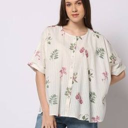 Floral Printed Dobby Shirt-image-90