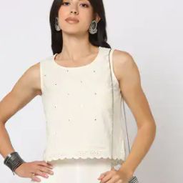 Women Mirror Embroidered Relaxed Fit Top-image-73