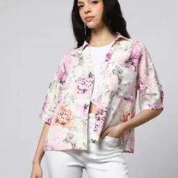 Women Floral Print Loose Fit Shirt-image-26