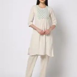 Women Yoke Embroidered Straight Kurta-picture-11