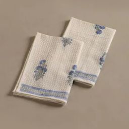 Set of 2 Floral Print Cotton Hand Towels 24" x 16"-picture-8