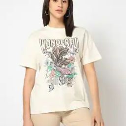 Women Graphic Print Oversized Fit Crew-Neck T-Shirt-image-84
