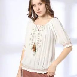 Women Smocked Frill Regular Fit Top-image-36