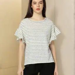 Women Striped Relaxed Fit Round-Neck Top-picture-44