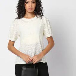 Women Patterned Regular fit Round-Neck T-Shirt-image-92