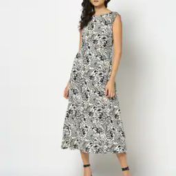 Women Floral Print A-Line Dress-image-90