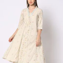Women Floral Print A-Line Kurta-image-17