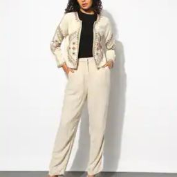 Kashida Embroidered Jacket with Mirror Highlights-11