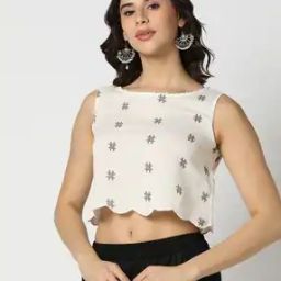 Women Geometric Pattern Relaxed Fit Crop Top-22