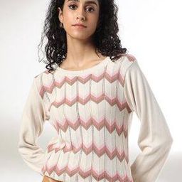 Women Chevron-Knit Regular Fit Round-Neck Pullover-image-66
