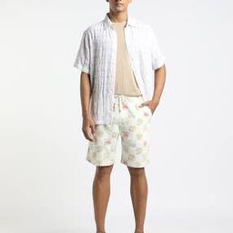 Printed Textured Relaxed Fit Shorts-picture-25