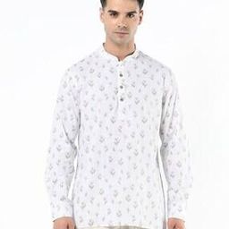 Small Leaf Print Short Kurta-21