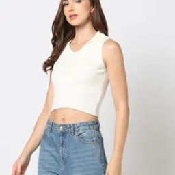 Women Ribbed Slim Fit Top-image-11