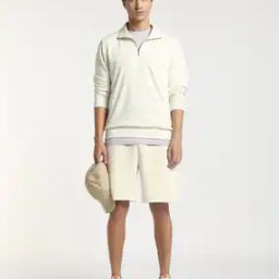 Solid Half-Zip High-Neck Sweatshirt-image-15