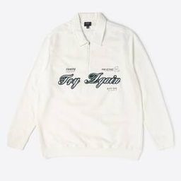 Embroidered Half-Zip Polo Sweatshirt-image-3