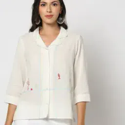 Women Embroidered Regular Fit Shirt-image-87