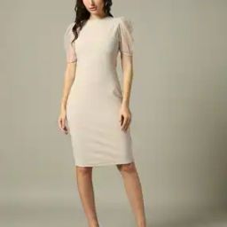 Women Round-Neck Bodycon Dress-image-95