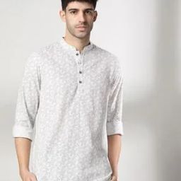 Short Kurta with Micro Jaal Print-50