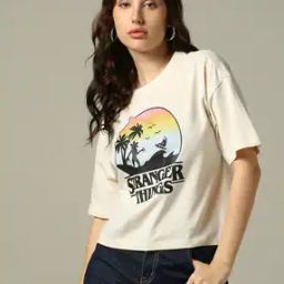 Women Typographic Print Regular Fit Crew-Neck T-Shirt-image-27