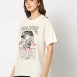 Women Graphic Print Regular Fit Crew-Neck T-Shirt-image-79