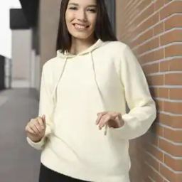 Women Hooded Pullover with Ribbed Hems-image-40